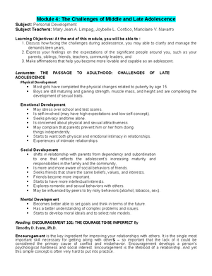 Module 6-The Power of Mind - Personal Development Quarter 1 Module 6 ...