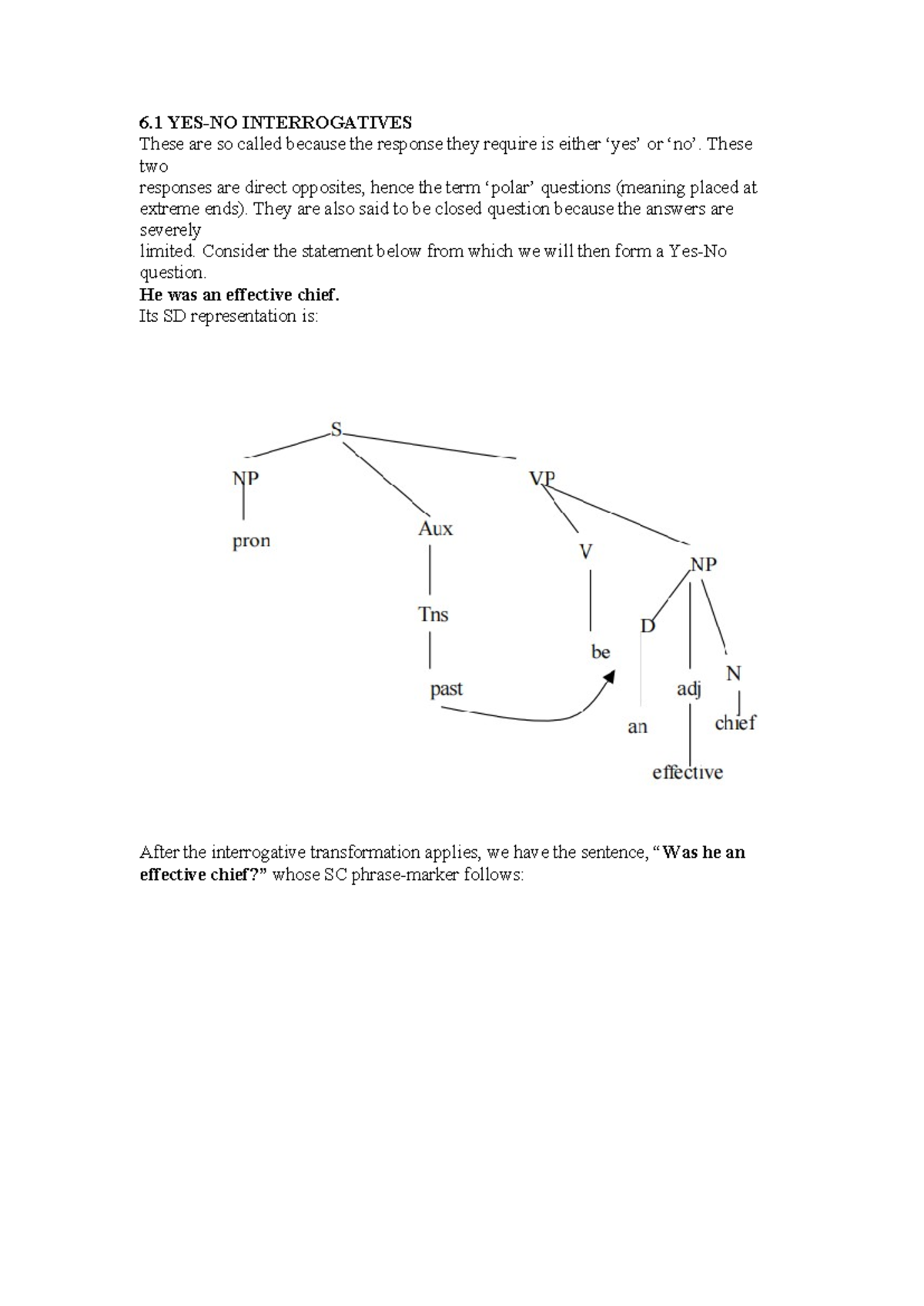 6.1 Interrogatives & YES/NO Negative Transformation Notes - Studocu