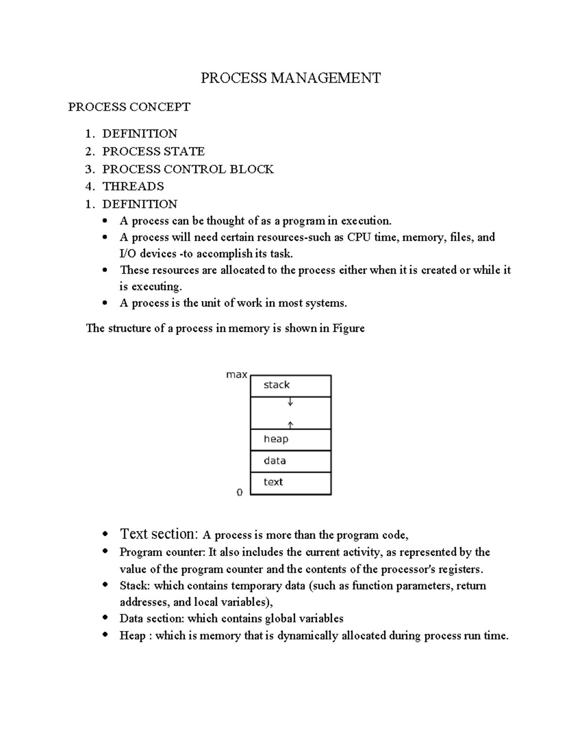 OS Notes BCA IV SEM Process Management - PROCESS MANAGEMENT PROCESS ...