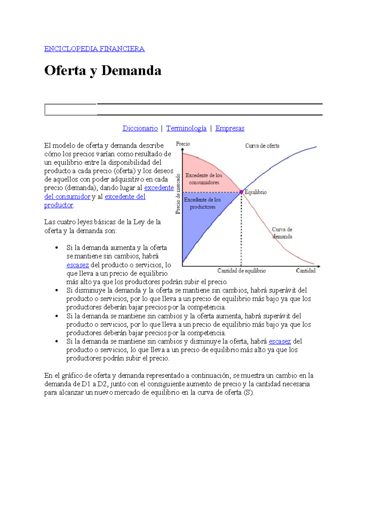Ley de Oferta y Demanda en Macroeconomía: Conceptos Clave - Studocu