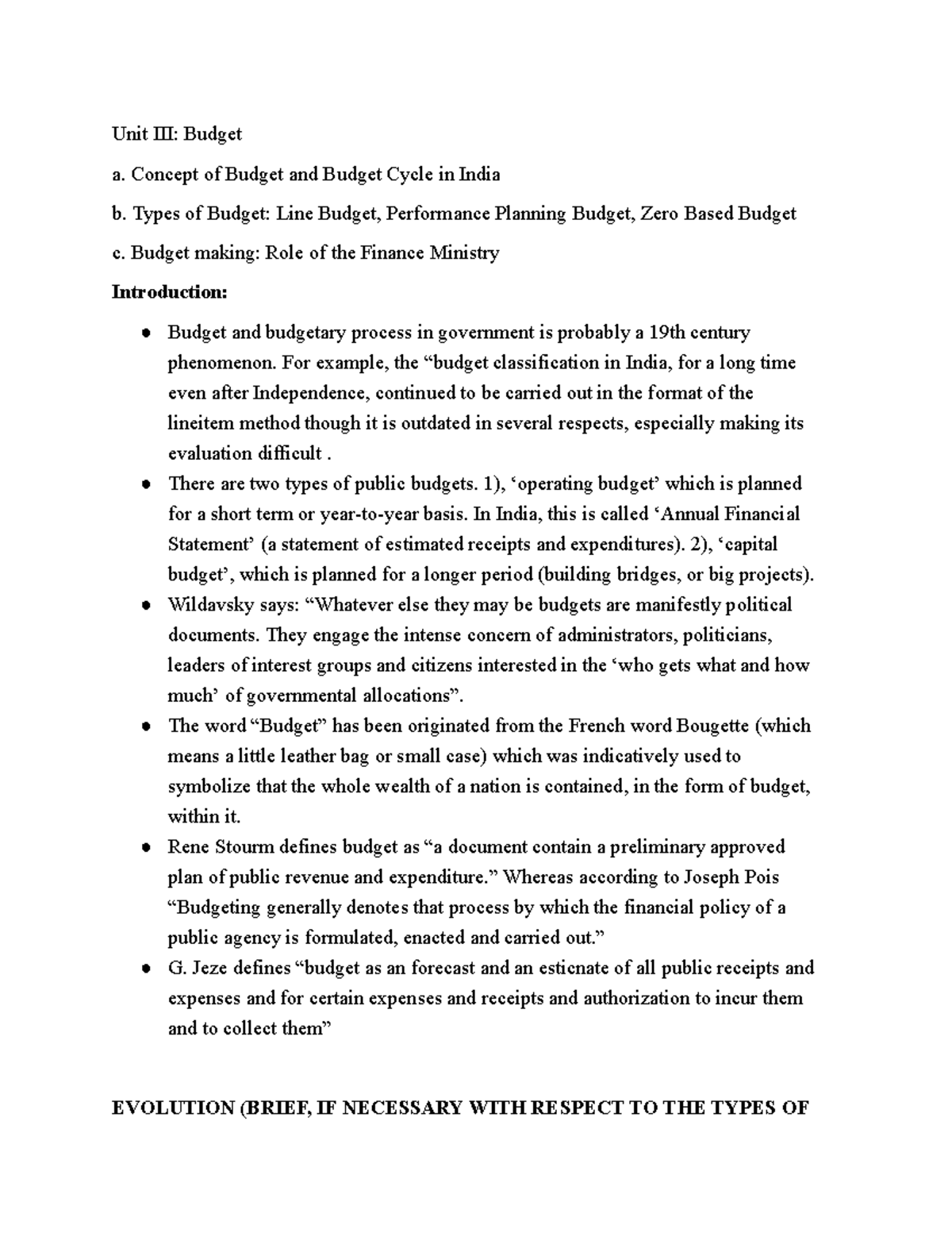 Budget Unit 3: Understanding the Public Finance Framework in India ...