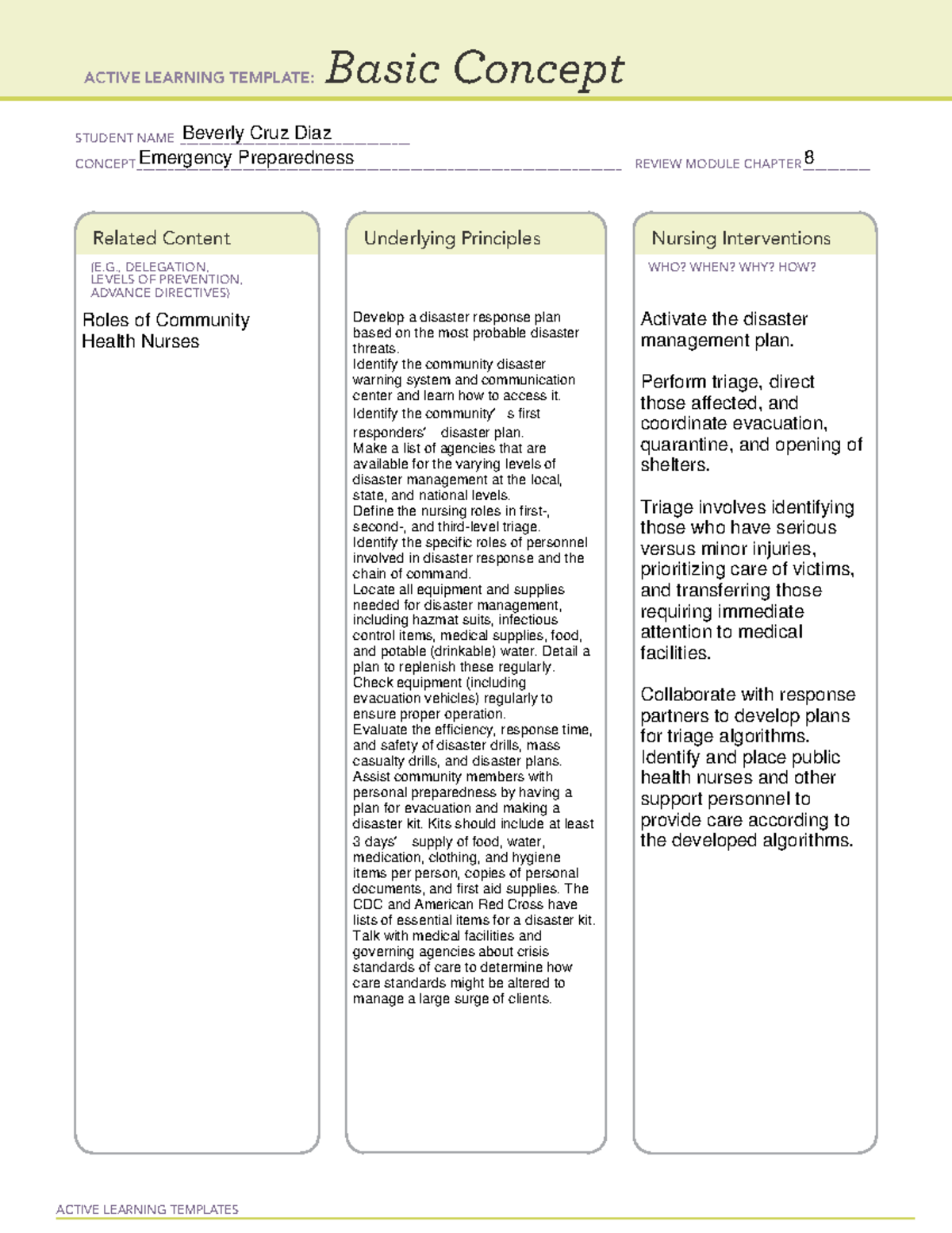 Safety Infection Control Concepts - Active Learning Template - Studocu