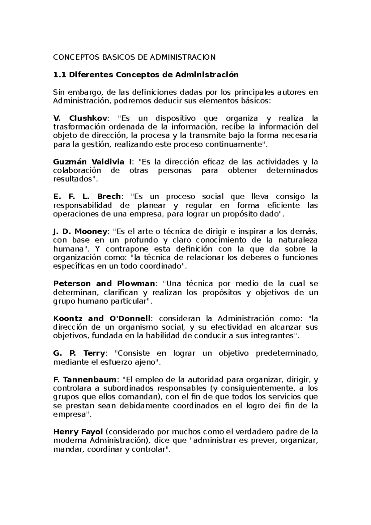 Unidad Uno Conceptos Básicos De Administración Y Teorías Clave Studocu