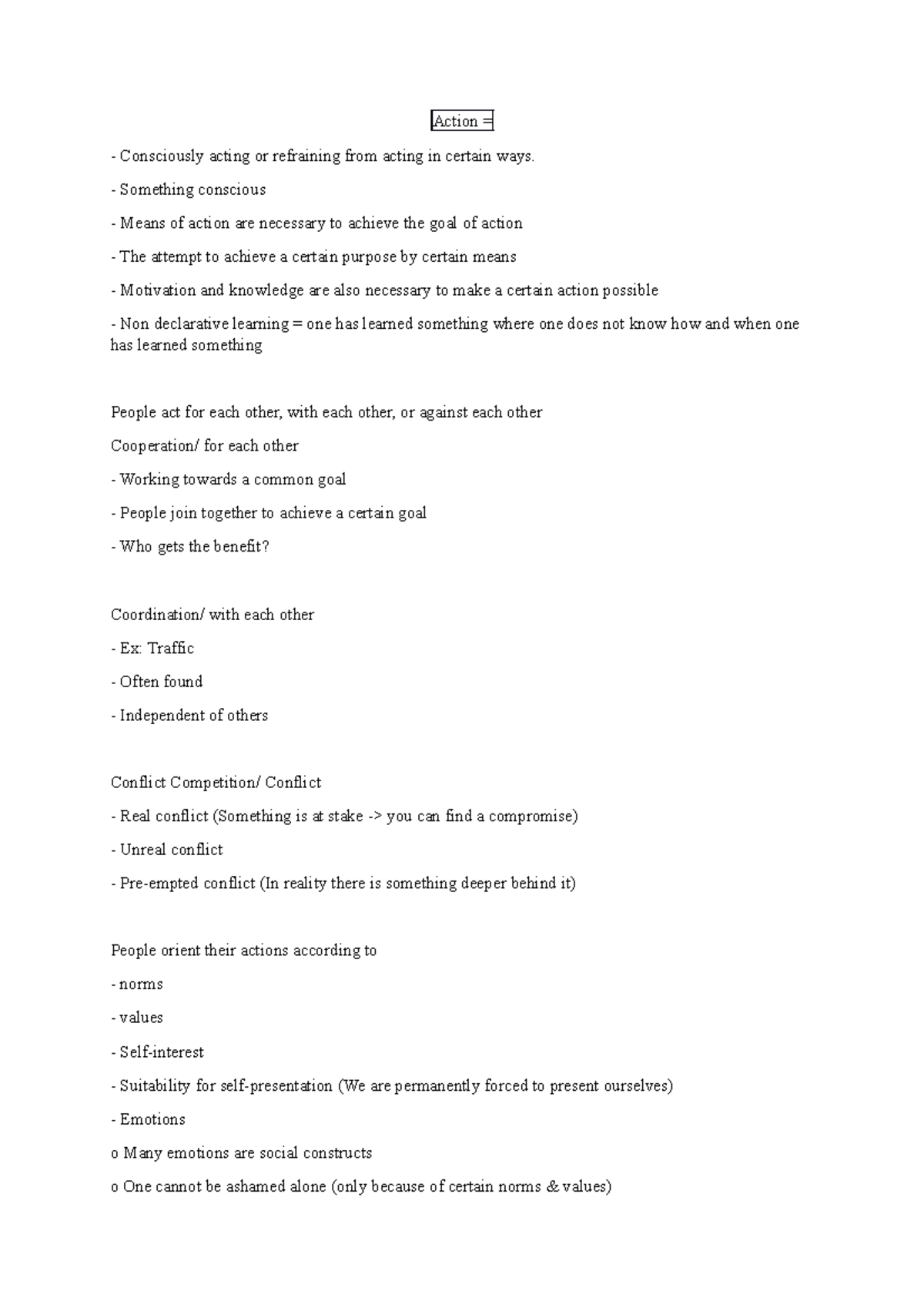 Action - Lecture Notes 1: Understanding Human Behavior and Interaction ...