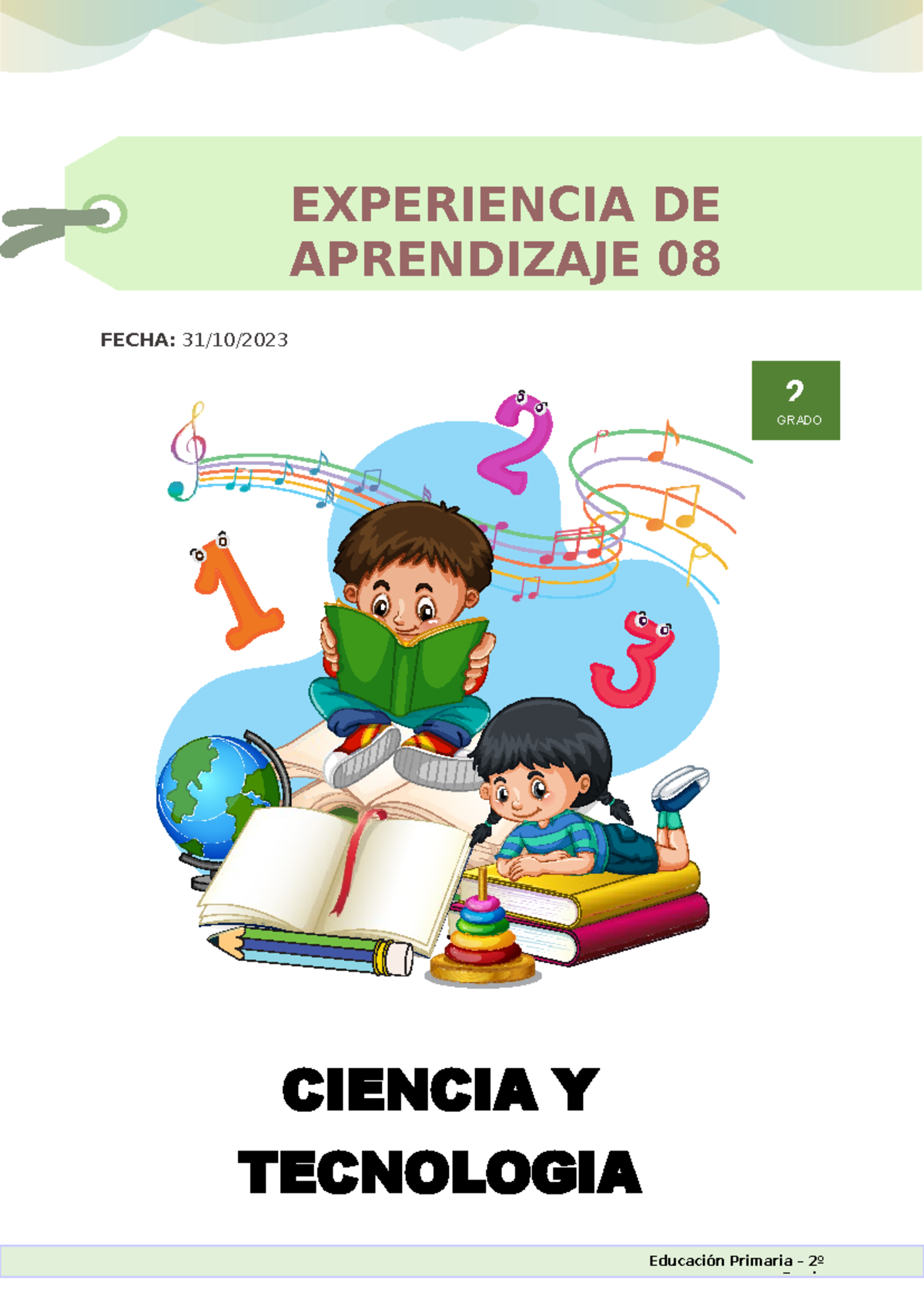Ciencia y Tecnología - 2° Grado - Sesión de Aprendizaje 31/10 - Document Preview