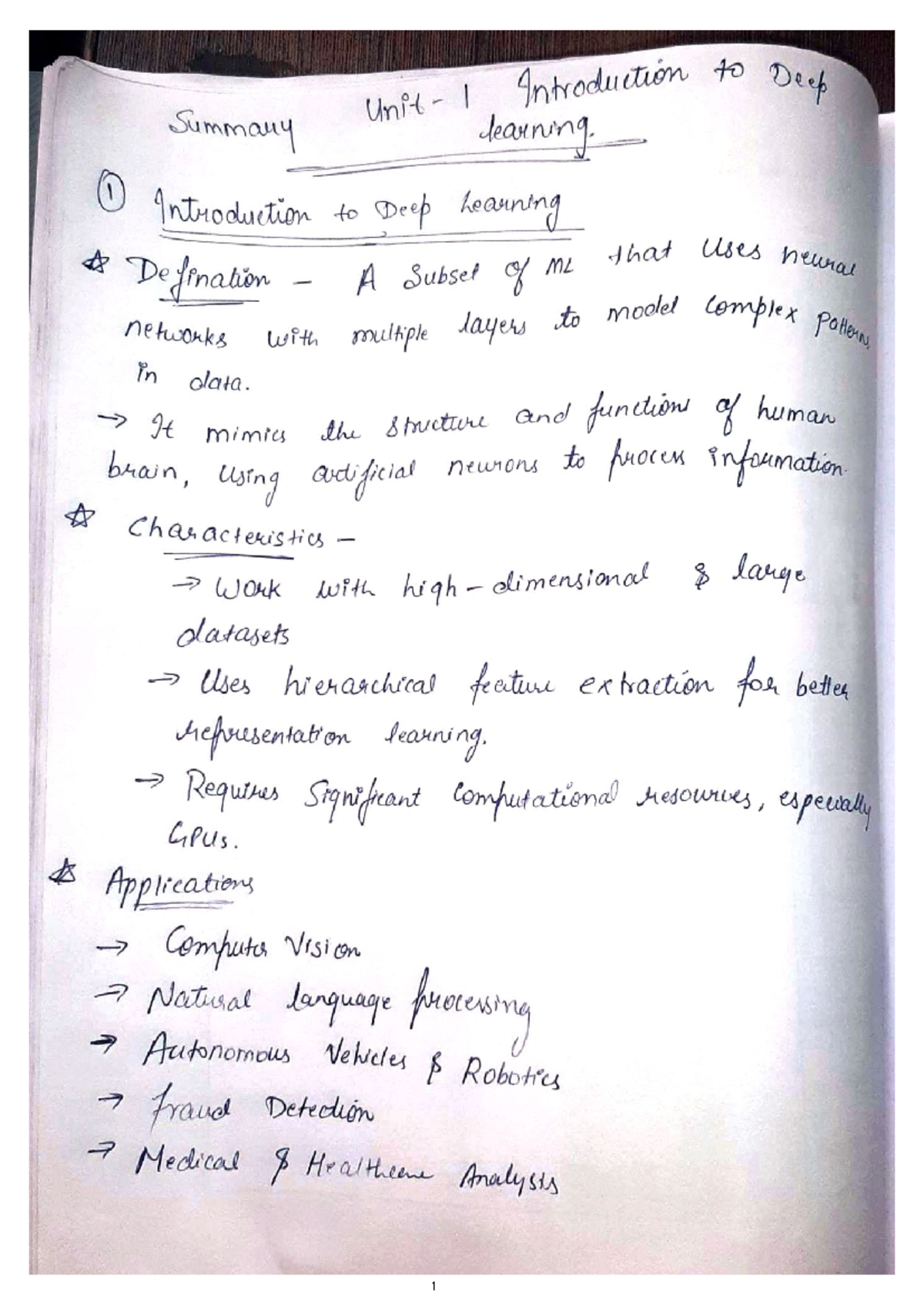 Un1 - Deep Learning Notes: Introduction, History, and Key Concepts ...