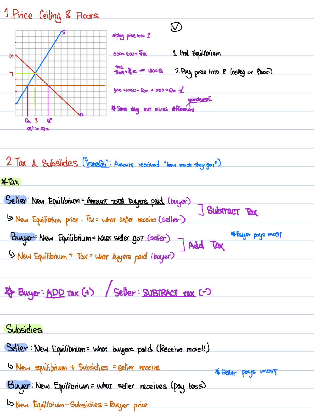Price Ceilings and Floors: Equilibrium Analysis - Note Feb 5, 2026 ...