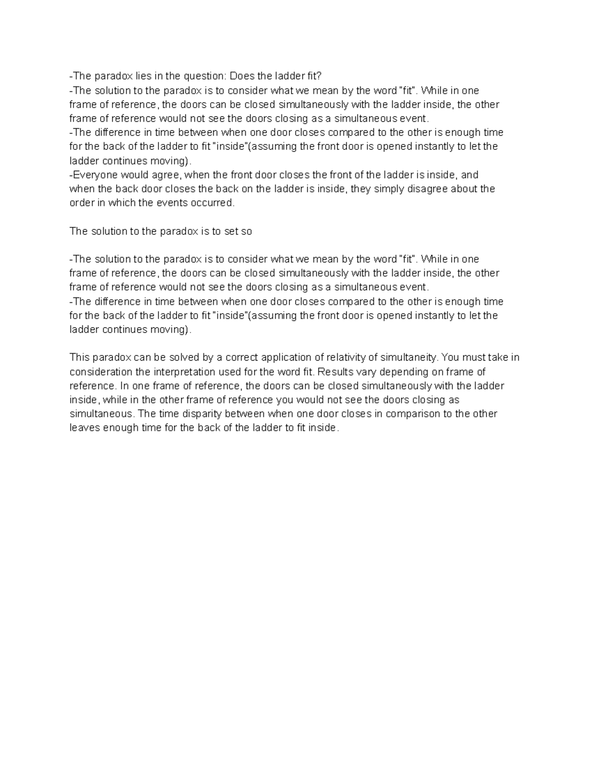 Untitled document physic source -The paradox lies in the question: Does ...