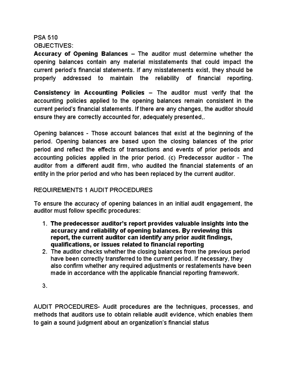 PSA 510 & 530: Audit Procedures for Opening Balances & Sampling ...