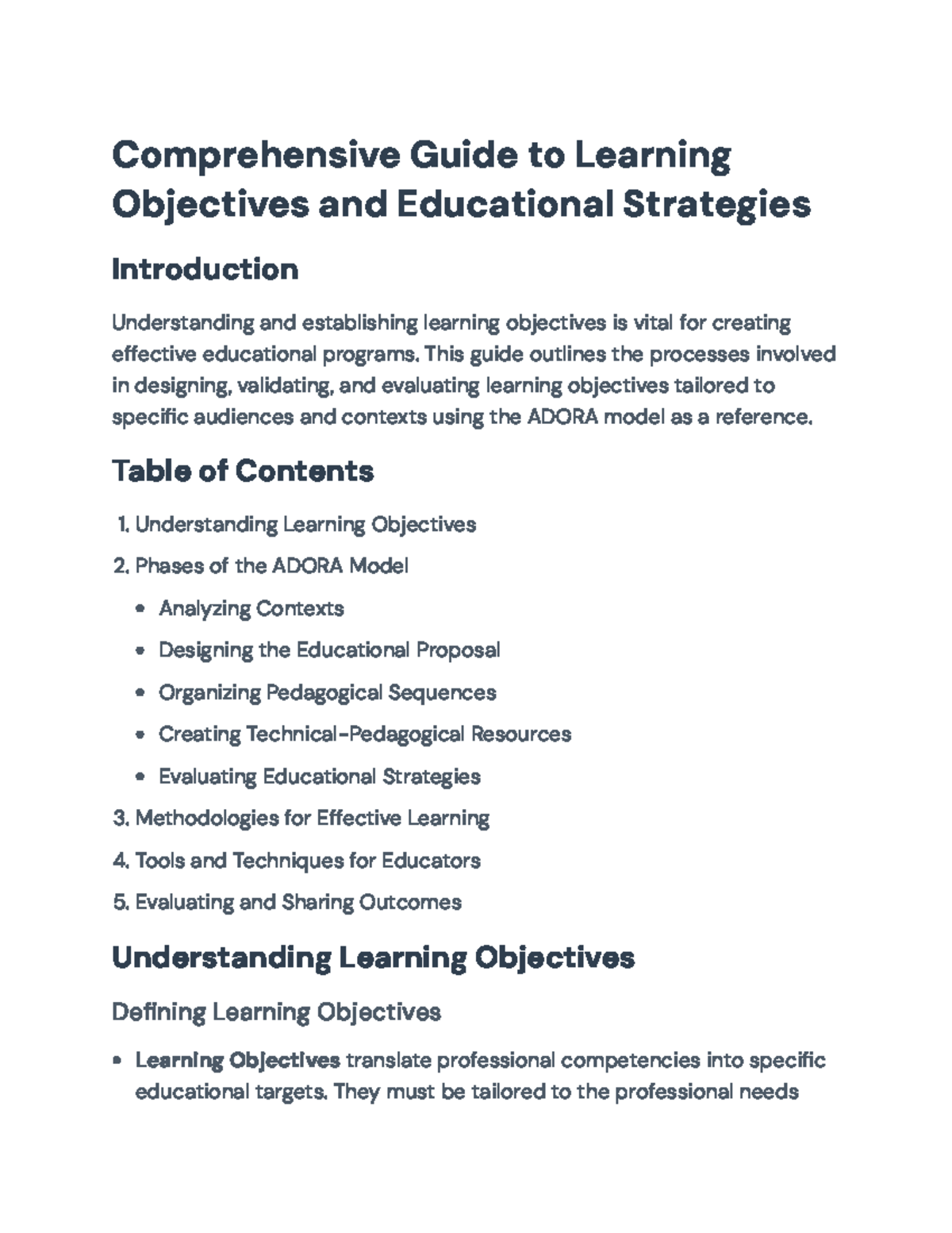 Educational Strategies: A Comprehensive Guide on Learning Objectives ...