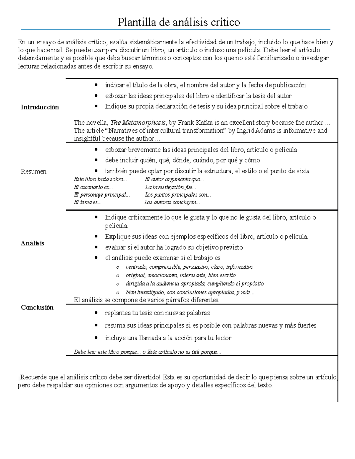 Que Es Un Analisis Critico Ejemplo Nuevo Ejemplo