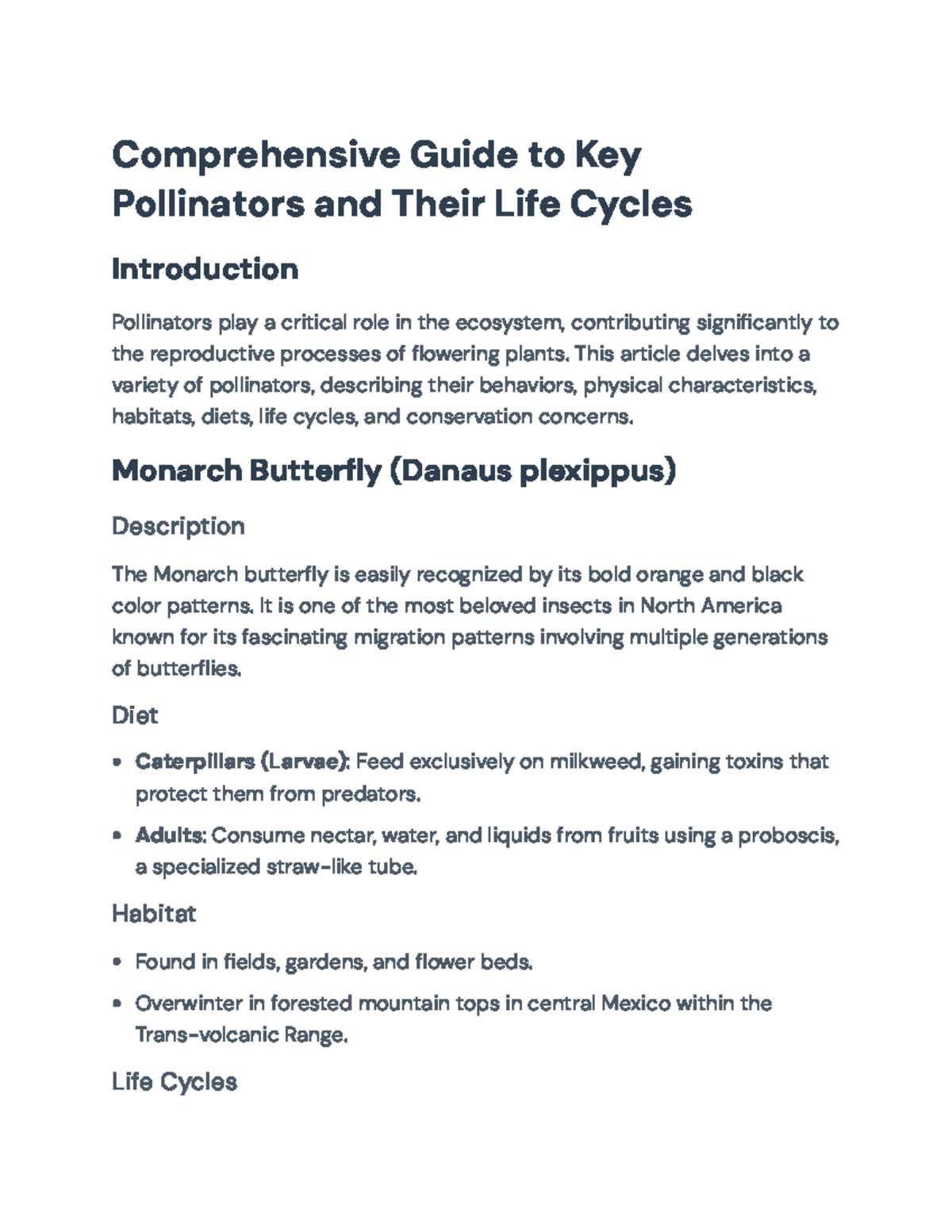 Pollinators and Their Life Cycles: A Comprehensive Guide ...