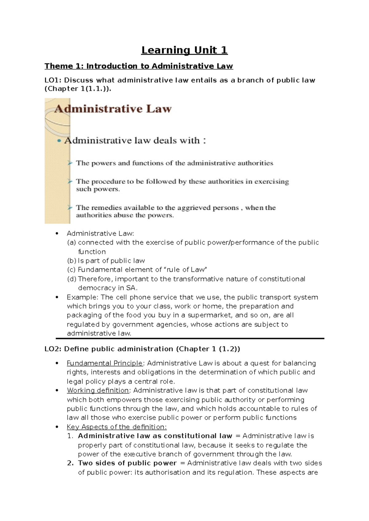 Admin Law Notes: Key Concepts and Principles (Course Code: ADMIN101 ...