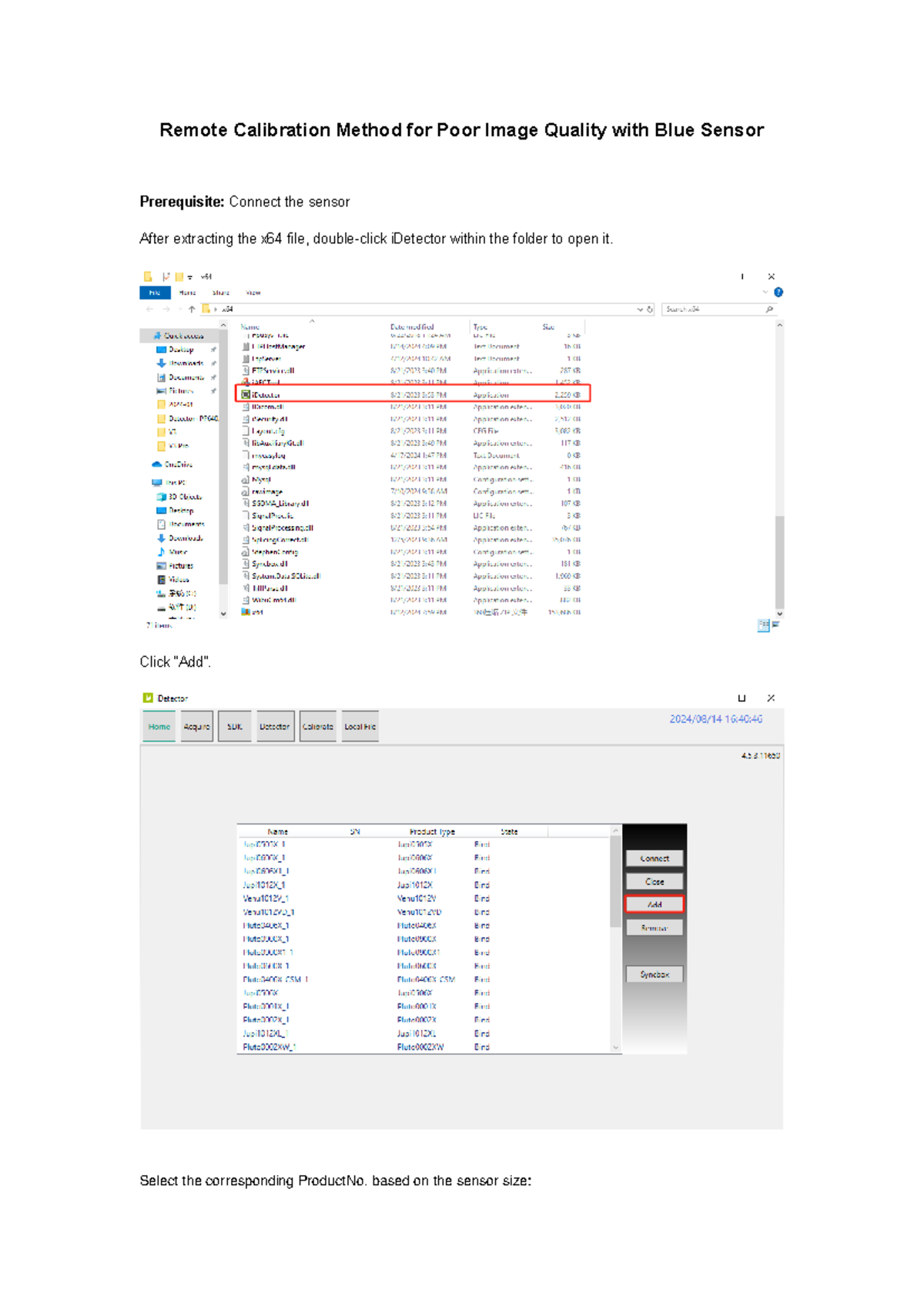 Remote Calibration Method for Poor Image Quality with Blue Sensor ...