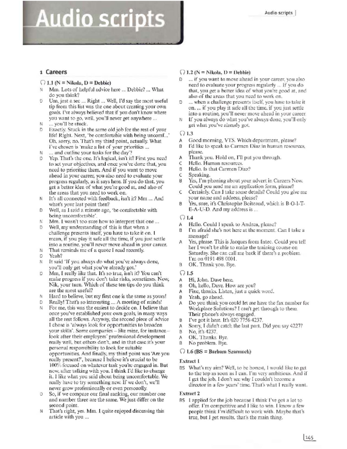 Market Leader Pre-Intermediate Audio Scripts: Career Development and ...