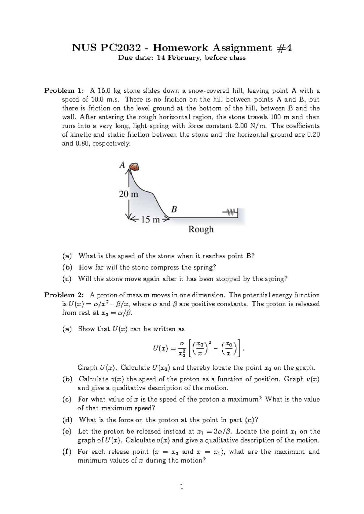 CM1 HW4 - weekly homework - NUS PC2032 - Homework Assignment Due date ...