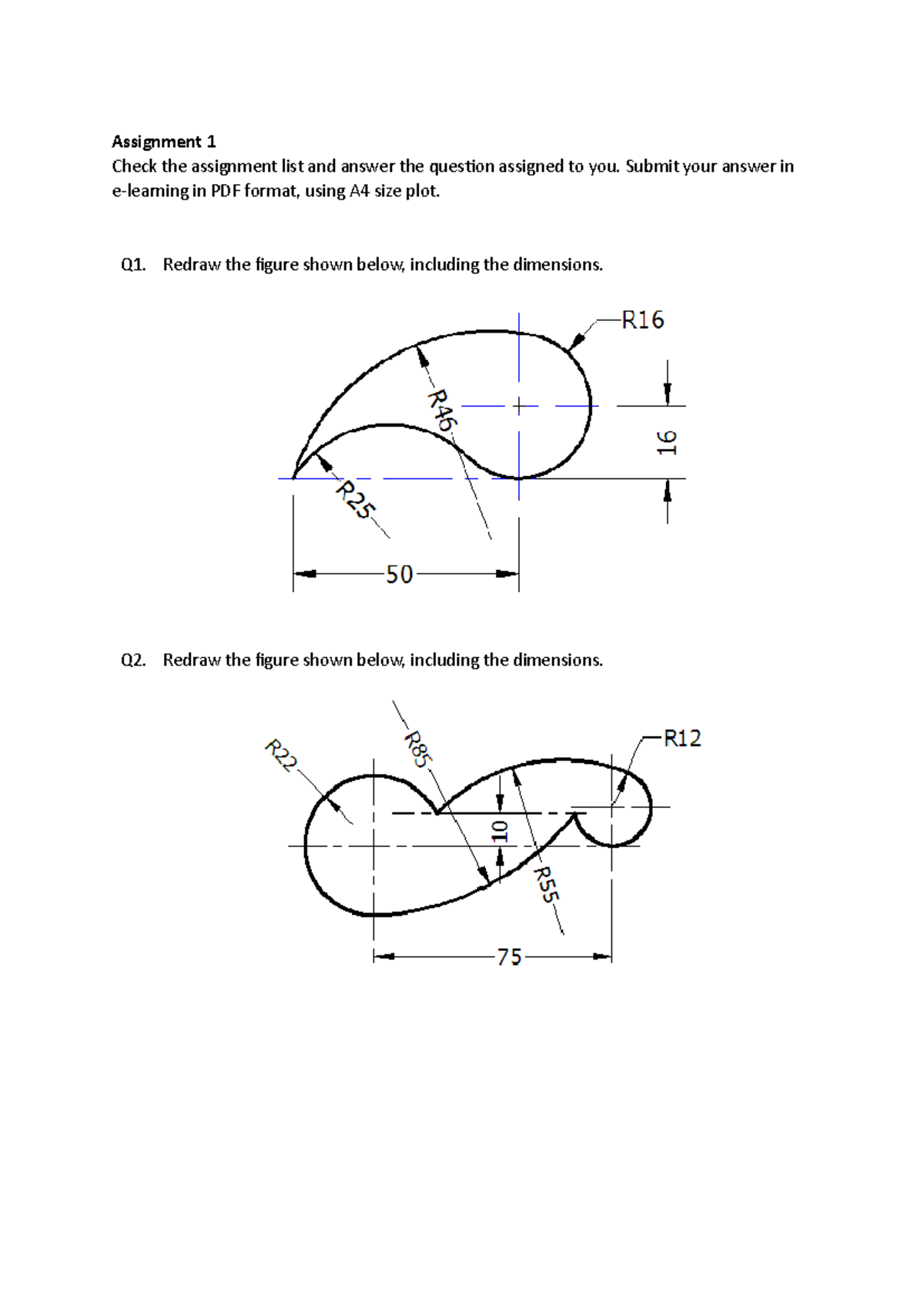 Assignment 1 - Civil Engineering Drawing - Submit your answer in e ...