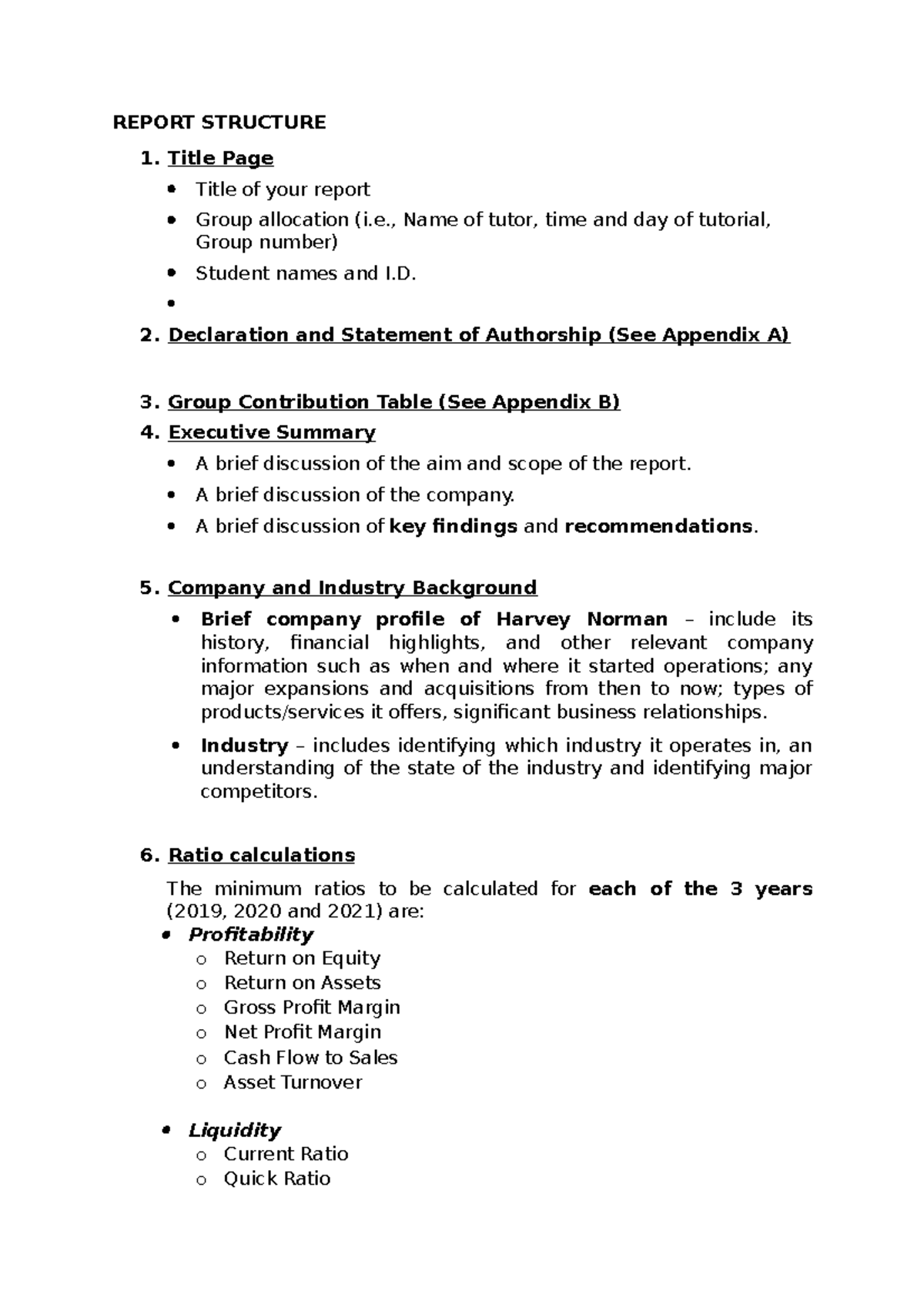 ACC100 1 - N/A - REPORT STRUCTURE Title Page Title of your report Group ...