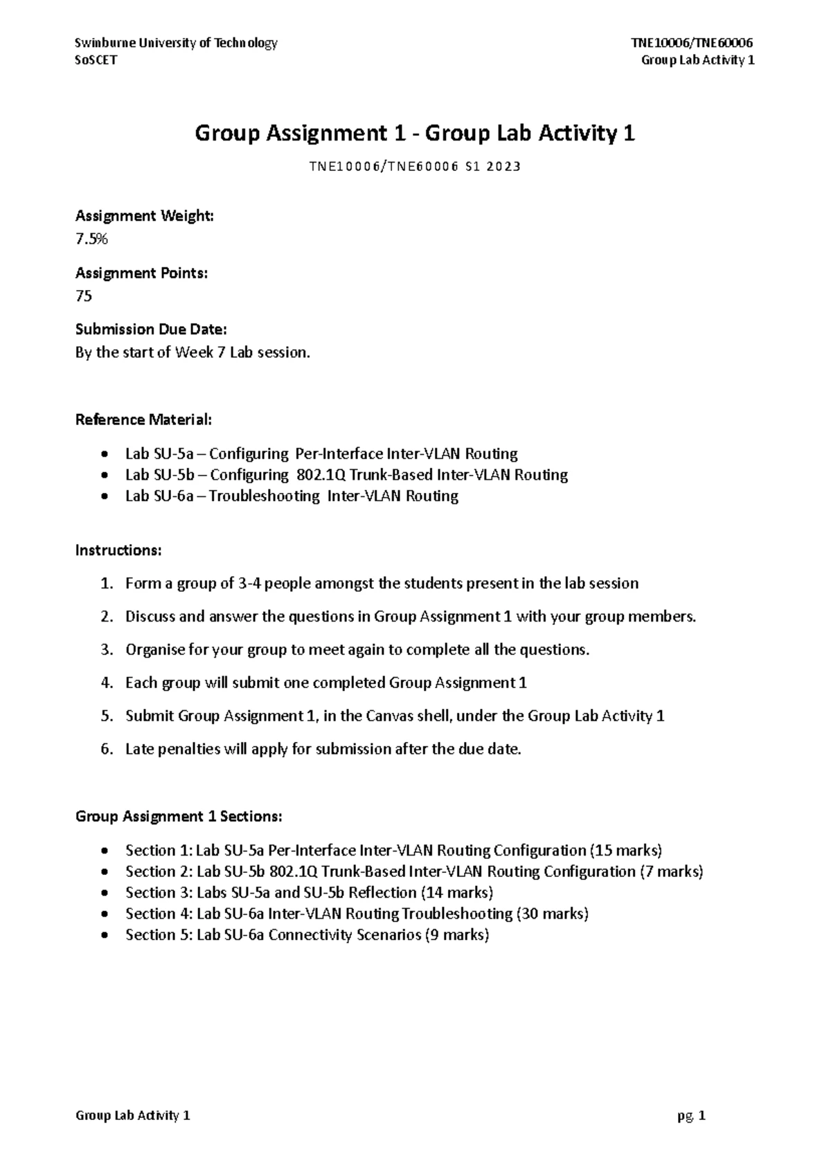 Group Assignment 2: Group Lab Activity 2 for TNE10006/TNE60006 - S2 ...