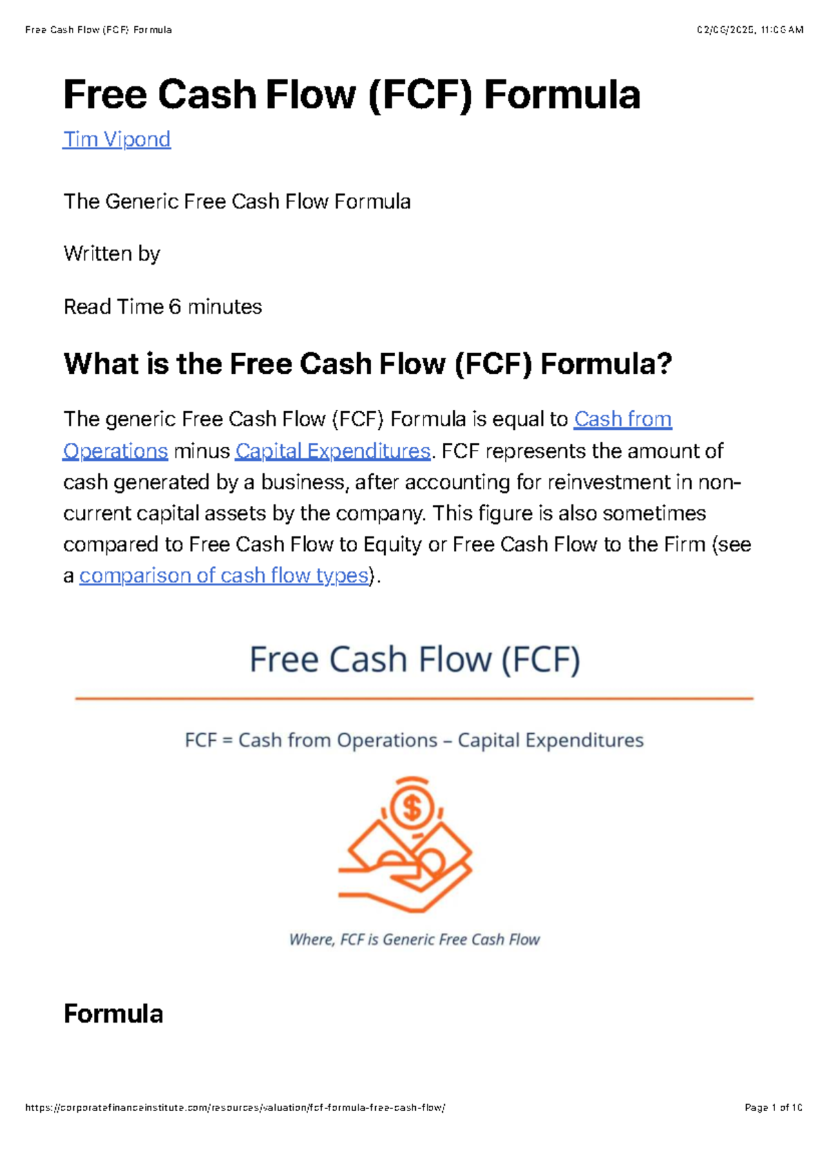 Free Cash Flow (FCF) Formula Explained: Key Concepts and Calculations ...