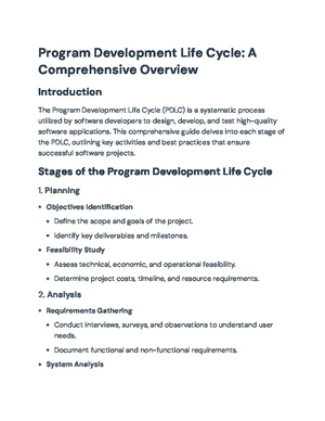 Program Development Life Cycle (PDLC): A Comprehensive Overview - The ...