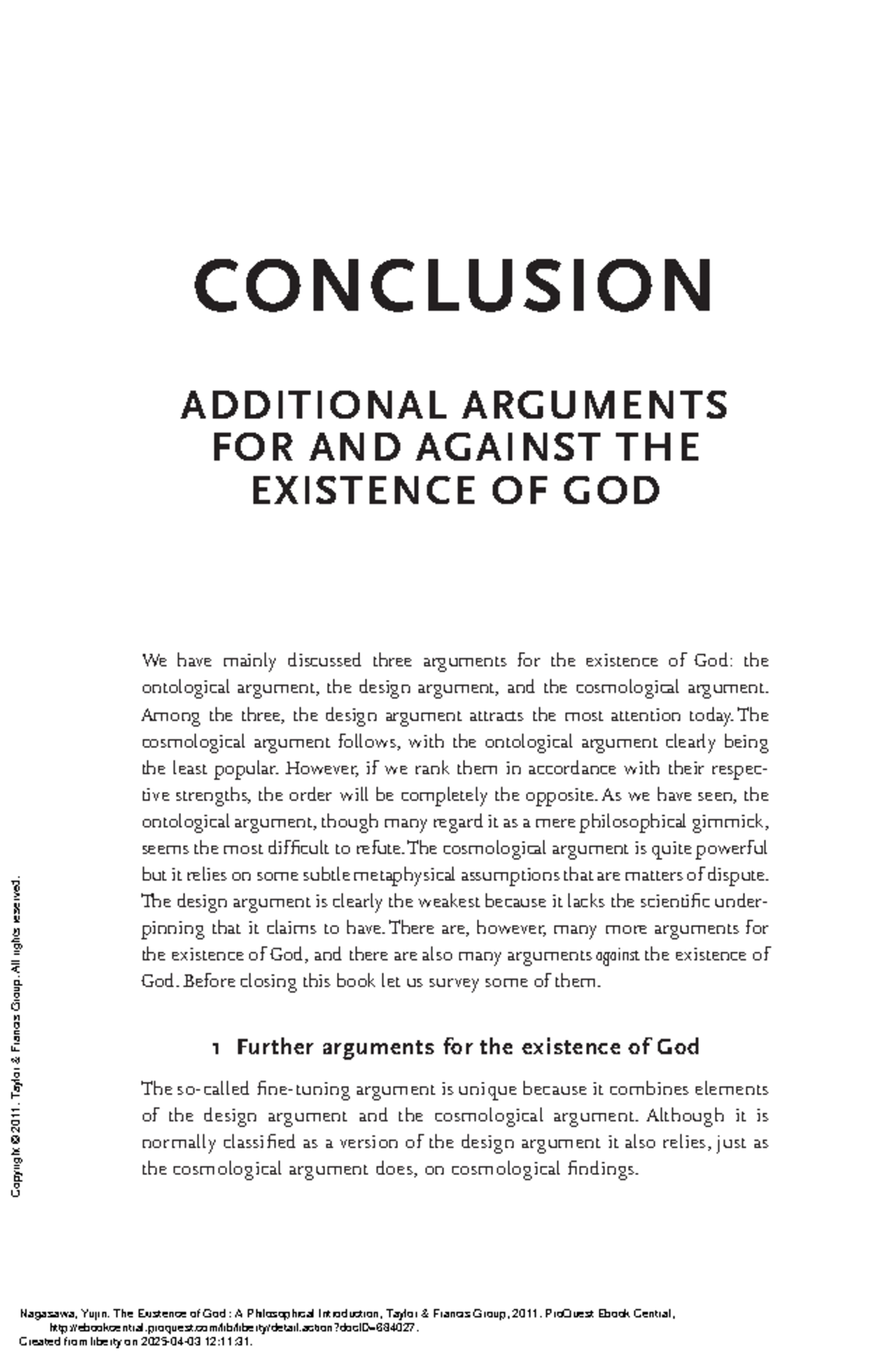 The Existence of God: Arguments For & Against (PHIL 101) - Studocu