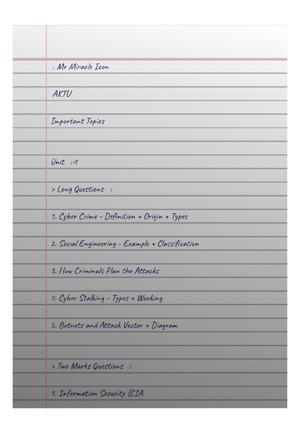 Cyber Security Important Questions - Study Guide - Studocu