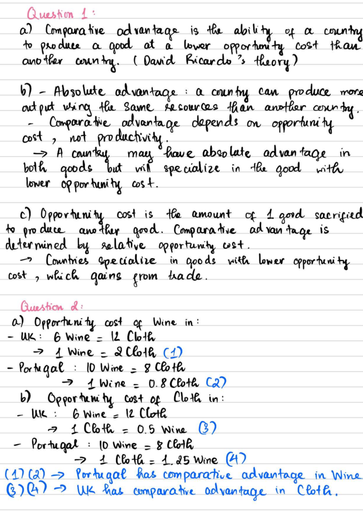 Cột đơn 2 - Lecture Notes on Comparative Advantage and Opportunity Cost ...
