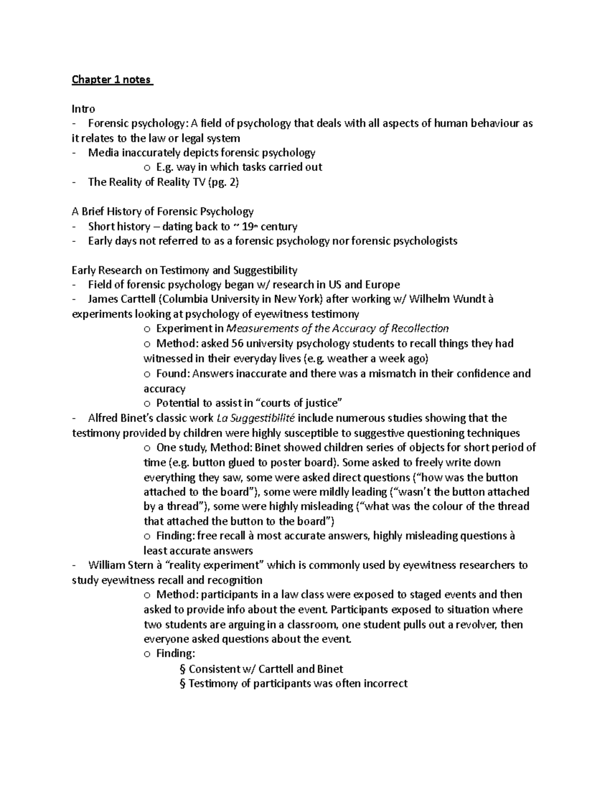 Forensic Psychology Chapter 1: Key Concepts and Historical Insights ...