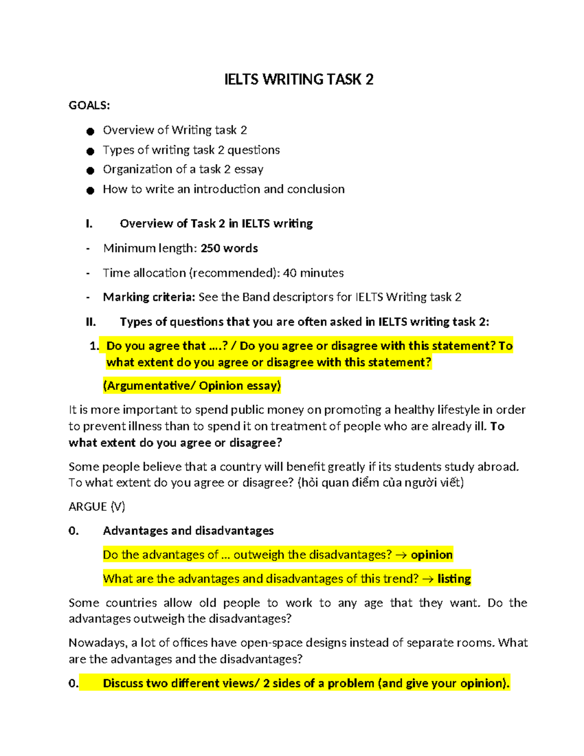 IELTS WRITING TASK 2: Comprehensive Guide and Practice Questions - Studocu
