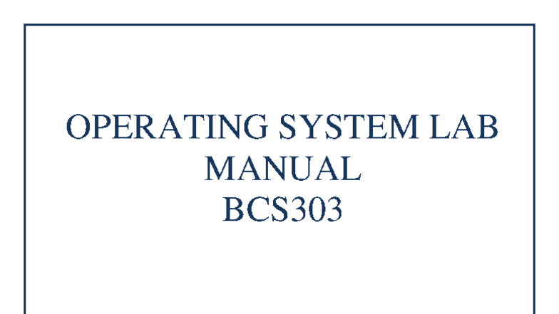 OS Lab Manual BCS303: Practical Exercises and Evaluation Guidelines ...