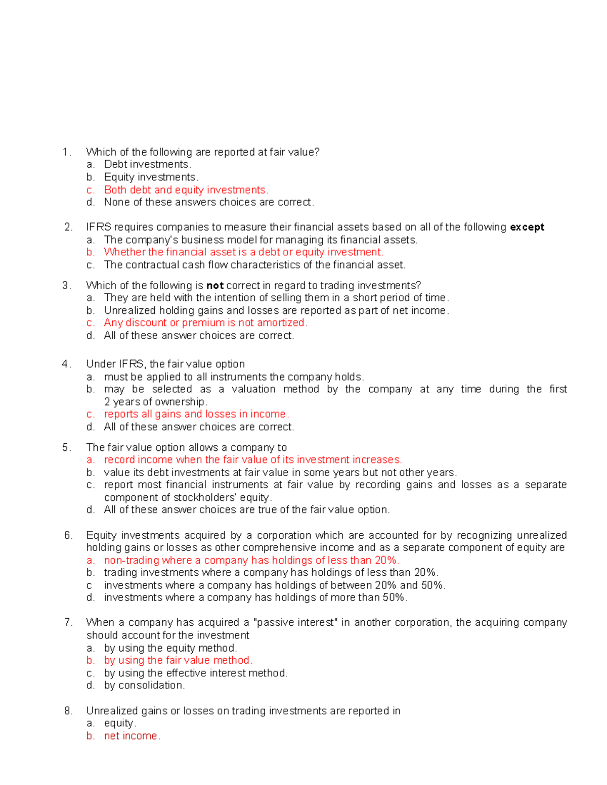 FAR - Review of Fair Value Accounting for Financial Assets - Studocu