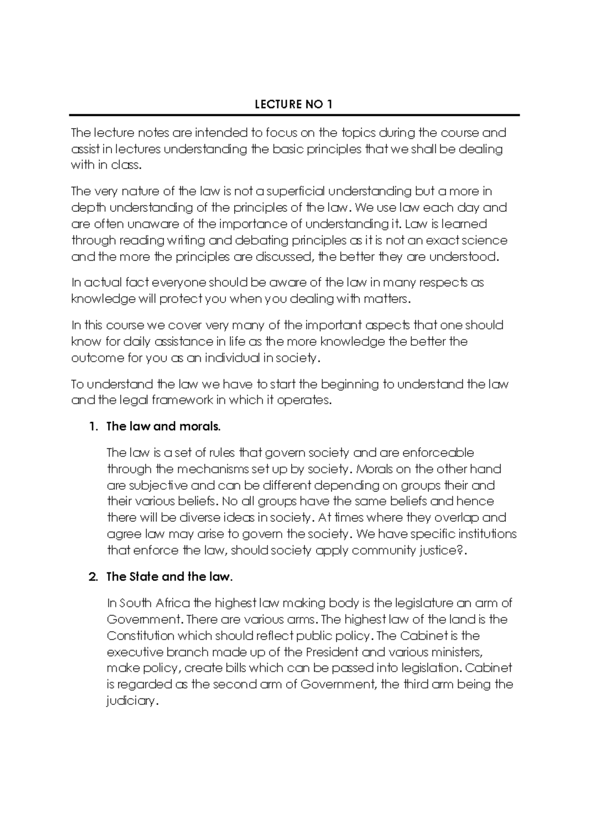 Business Law LECTURE NO 1: Understanding Contracts and Legal Principles ...