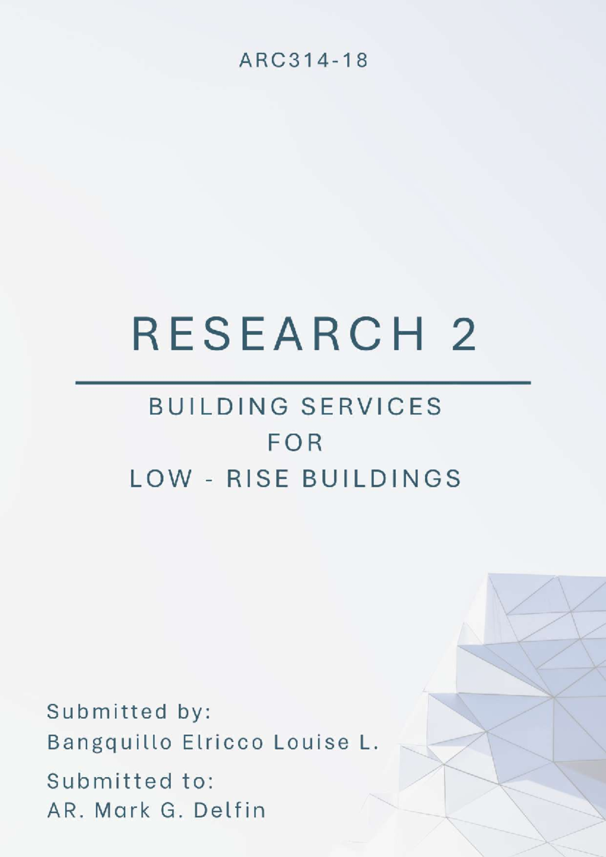 RESEARCH 2: Building Services for Low Rise Buildings - Studocu
