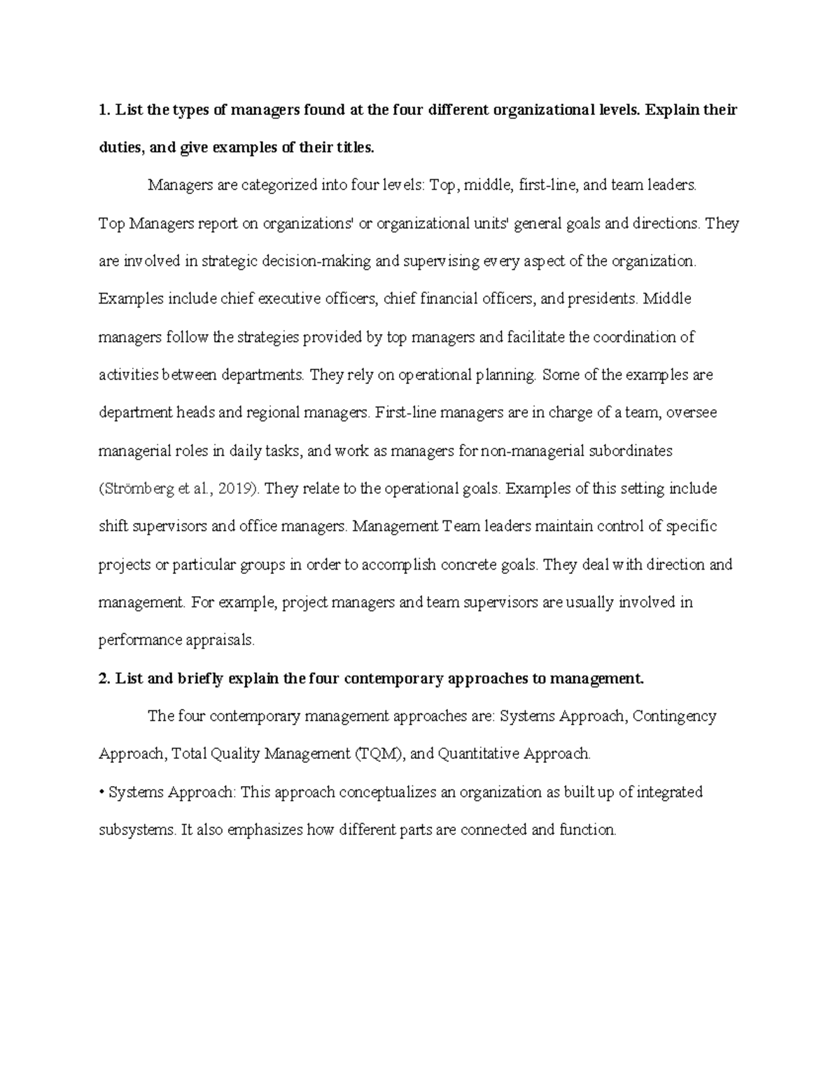 Total Quality Management (TQM) - Overview of Managerial Levels and ...