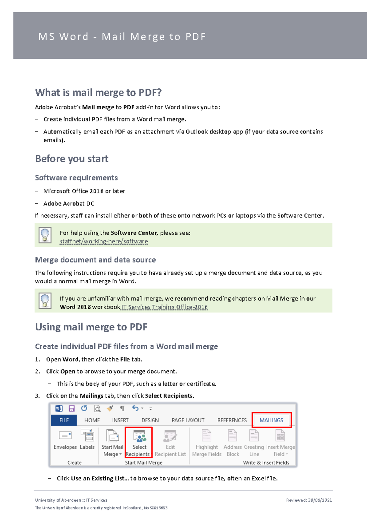 MS Word Mail Merge to PDF: A Comprehensive Guide - Studocu