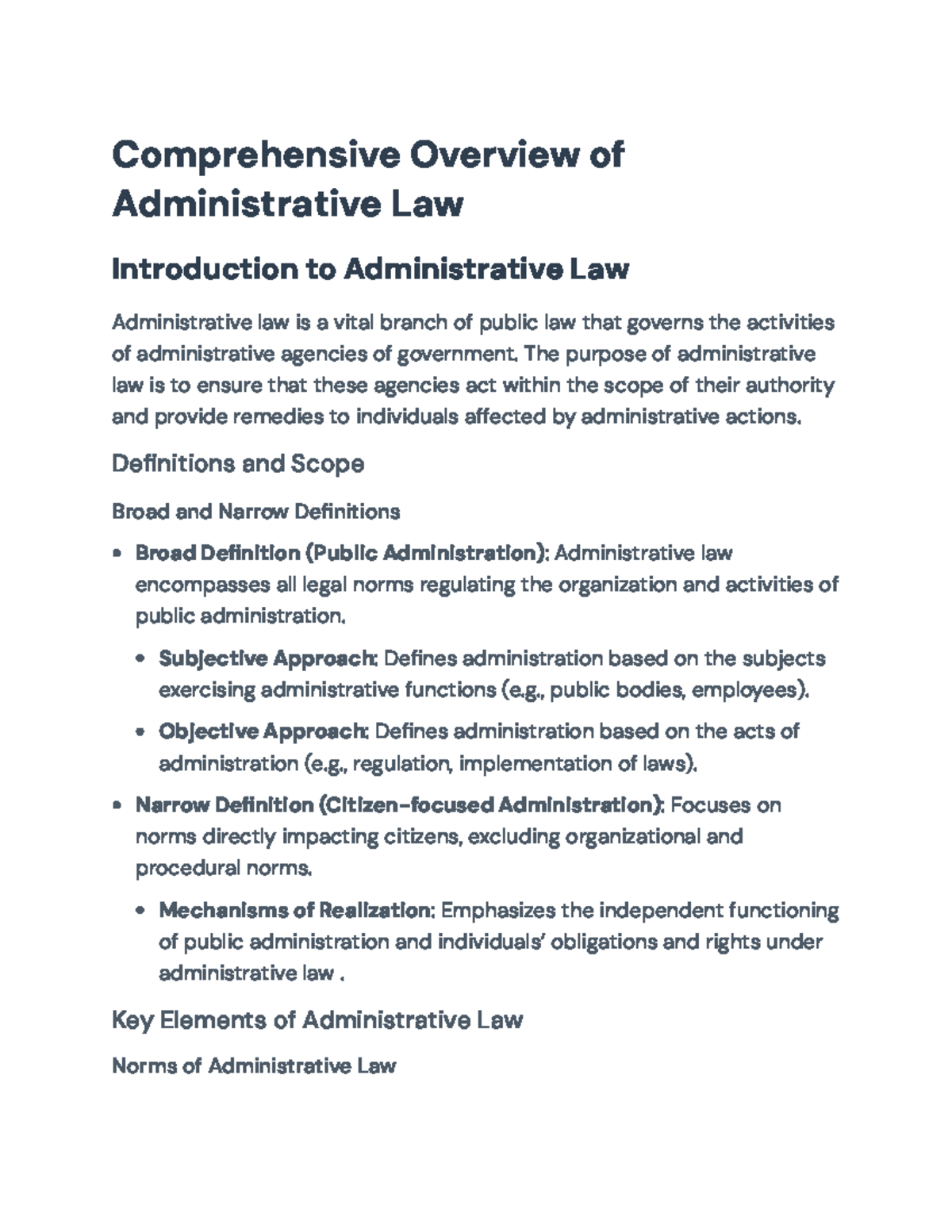 Comprehensive Overview of Admin Law Principles and Practices (LAW 101 ...