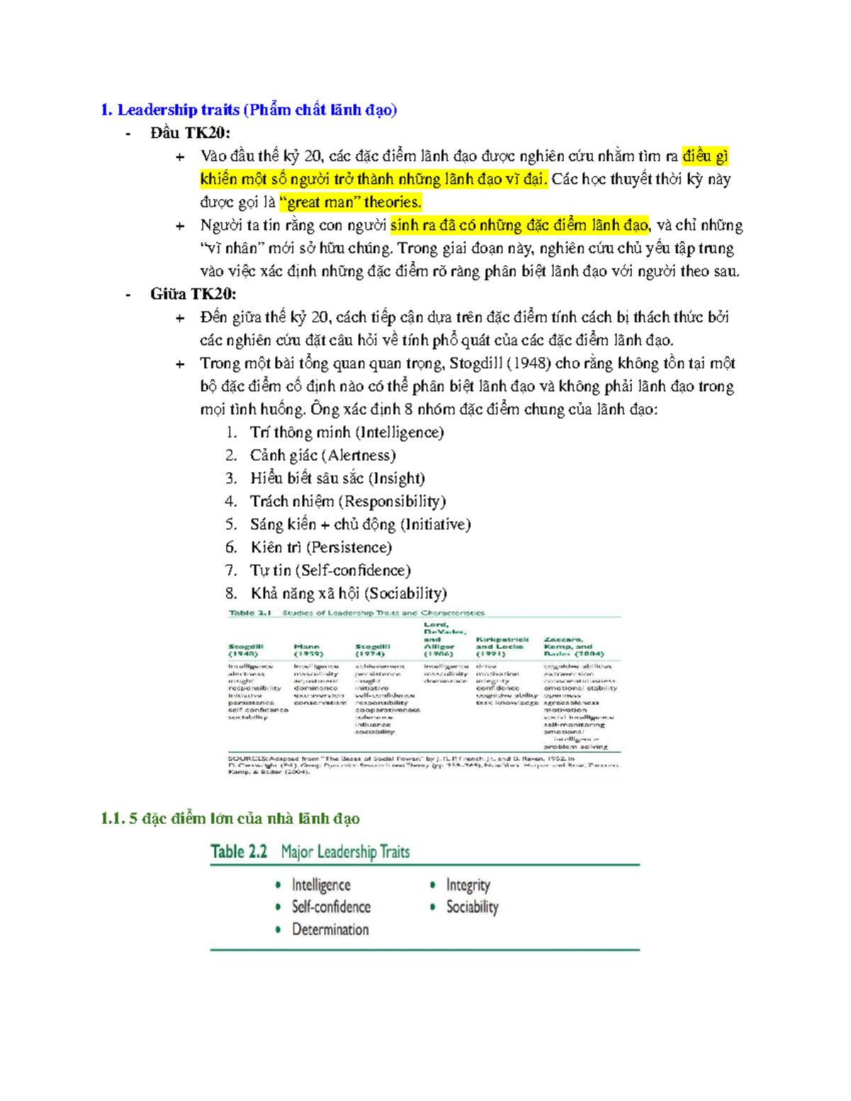 NOTE CHƯƠNG 3: Kỹ Năng Lãnh Đạo (KNLD) Cô Nhung - Studocu