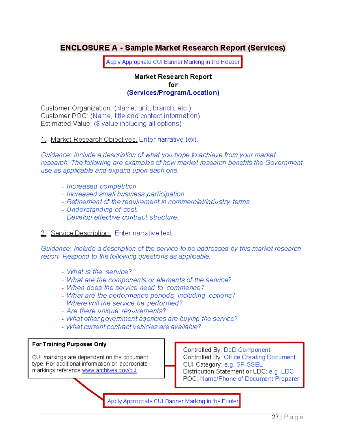 ENCLOSURE A: Sample Market Research Report (Services) - Studocu
