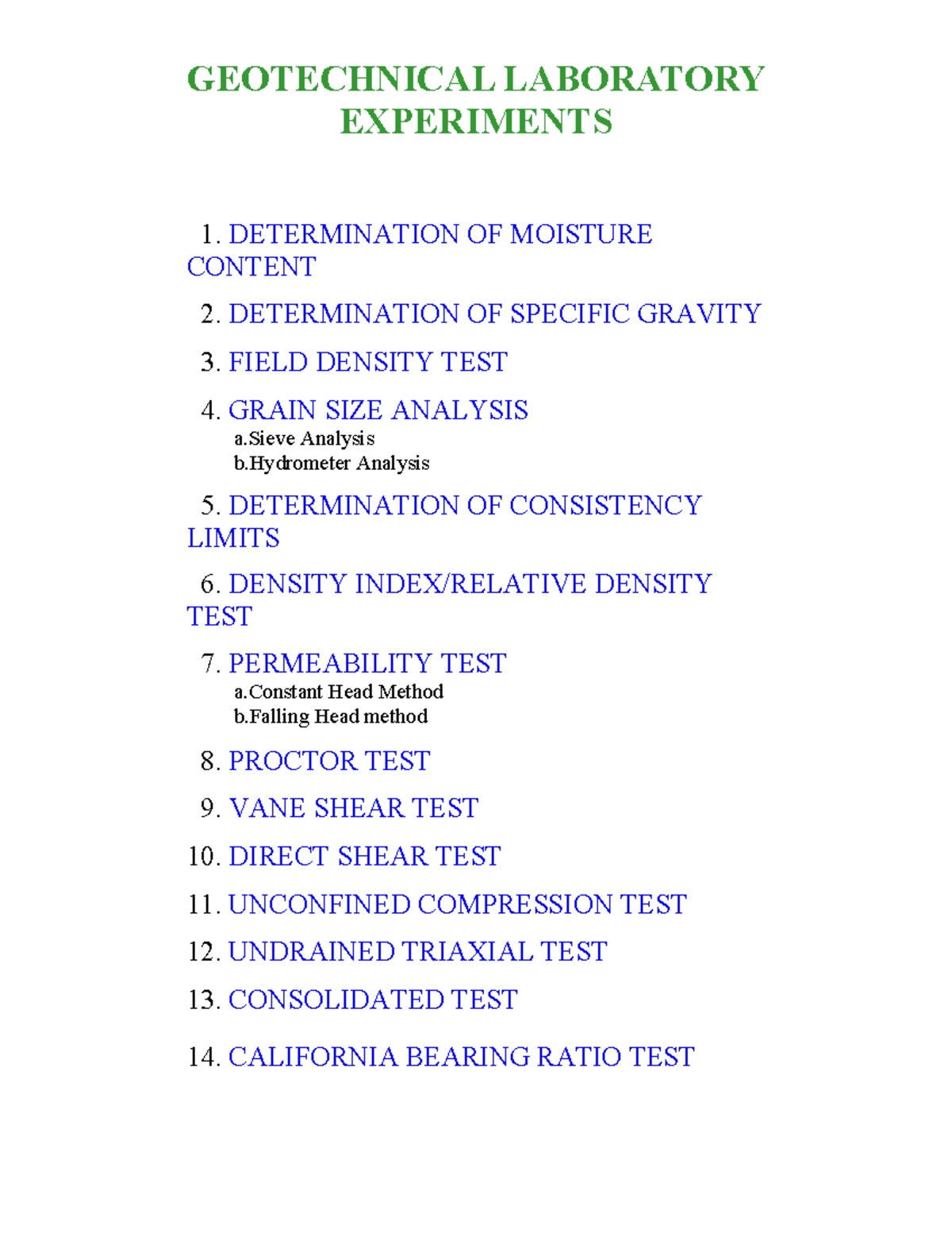 Geotechnical Engineering Lab mannual - GEOTECHNICAL LABORATORY ...