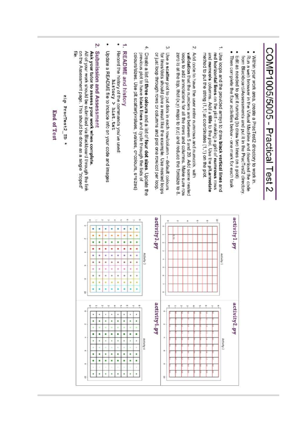 2024 COMP1005 Practical Test 2: Plotting with Loops and Annotations ...