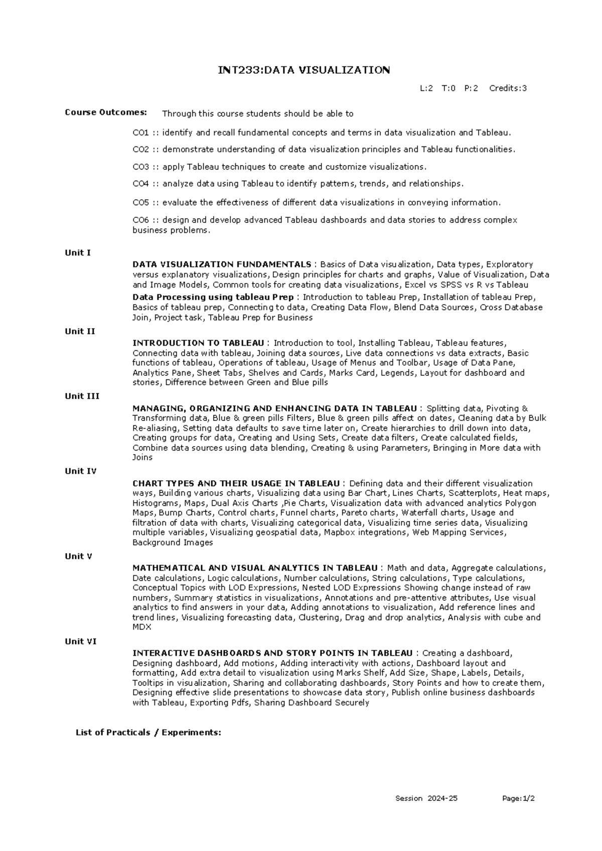 INT233: Data Visualization Study Guide and Course Overview - Studocu