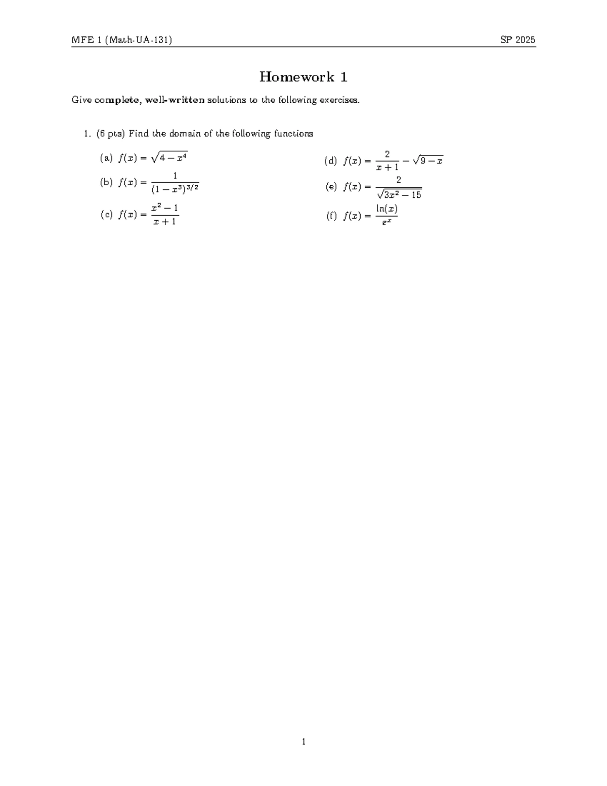 MFE 1 SP 2025 Homework 7 Solutions and Exercises Overview - Studocu