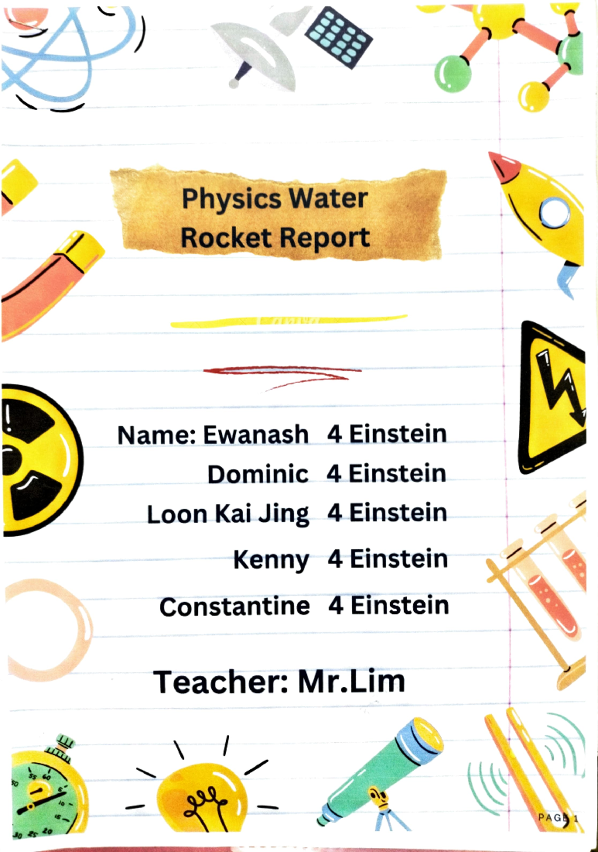 Water Rocket Report 4E: Understanding Physics Principles 2023 - Studocu