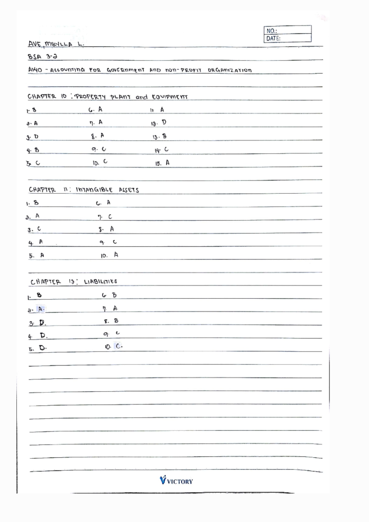 BSA A140 Assignment: Ch 10-11 & 17 Notes on Accounting for Gov Org ...