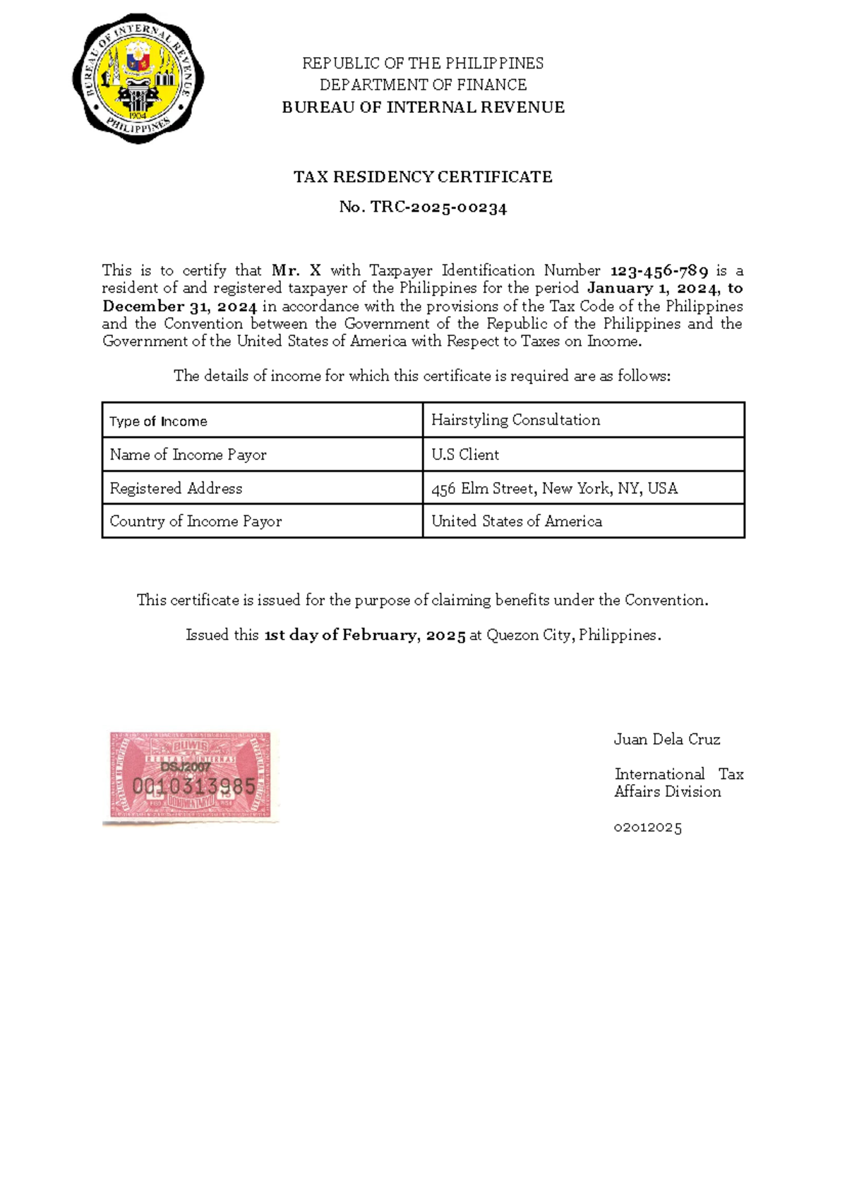 TCR - it is fictional only just for academic purposes only. - REPUBLIC ...