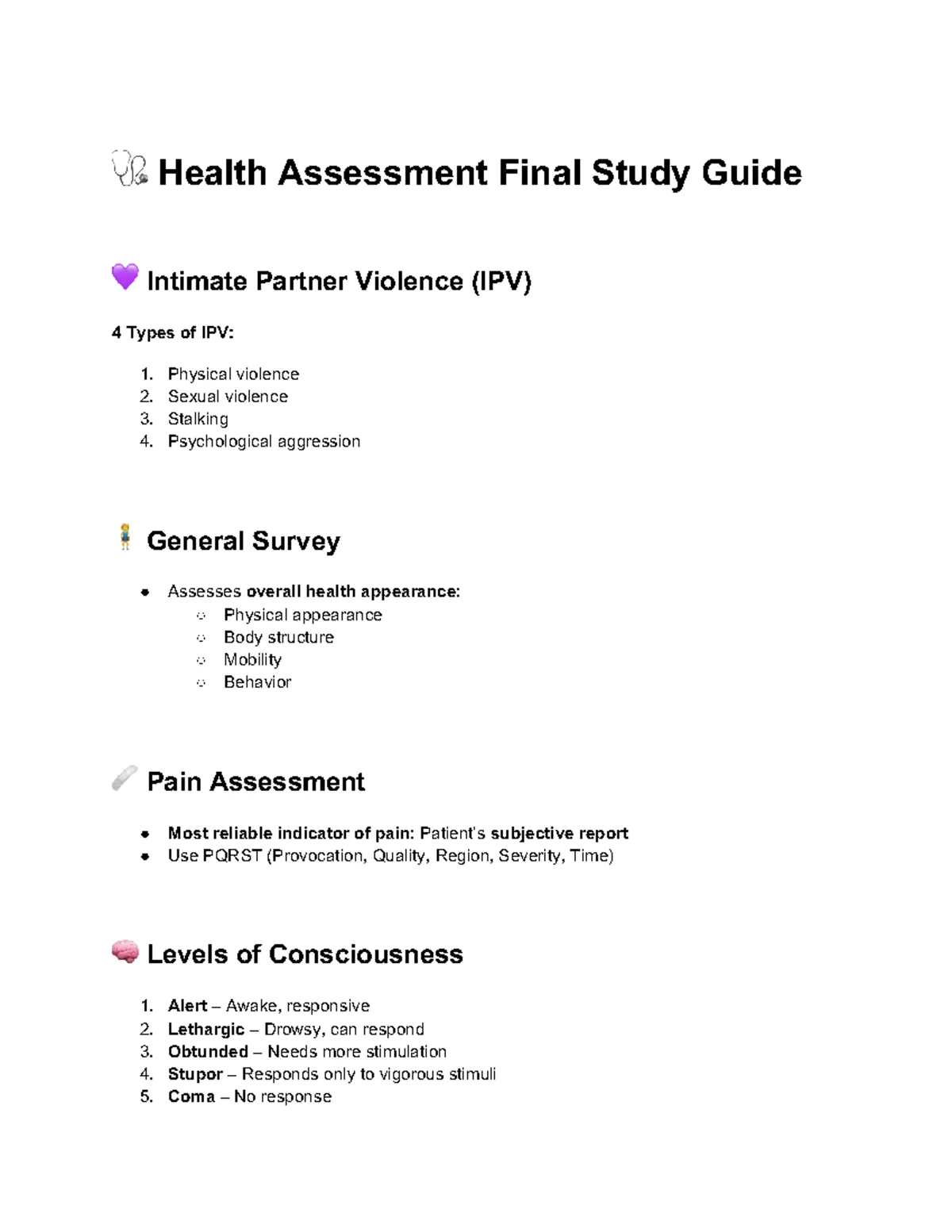 Clinical Practice: Fundamentals & Concepts Final Exam Study Guide - Studocu