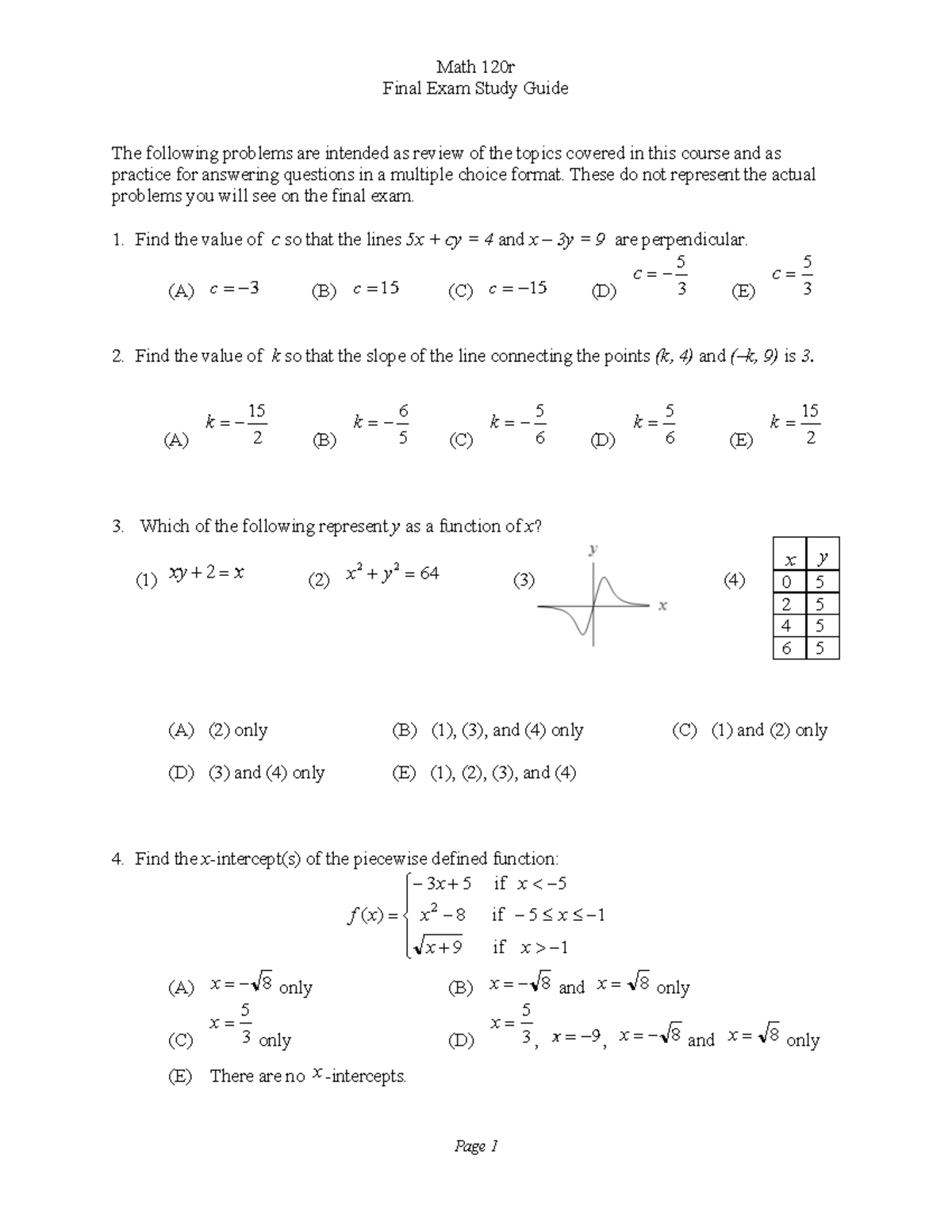 120R Final Exam Study Guide S2024 - Final Exam Study Guide The ...