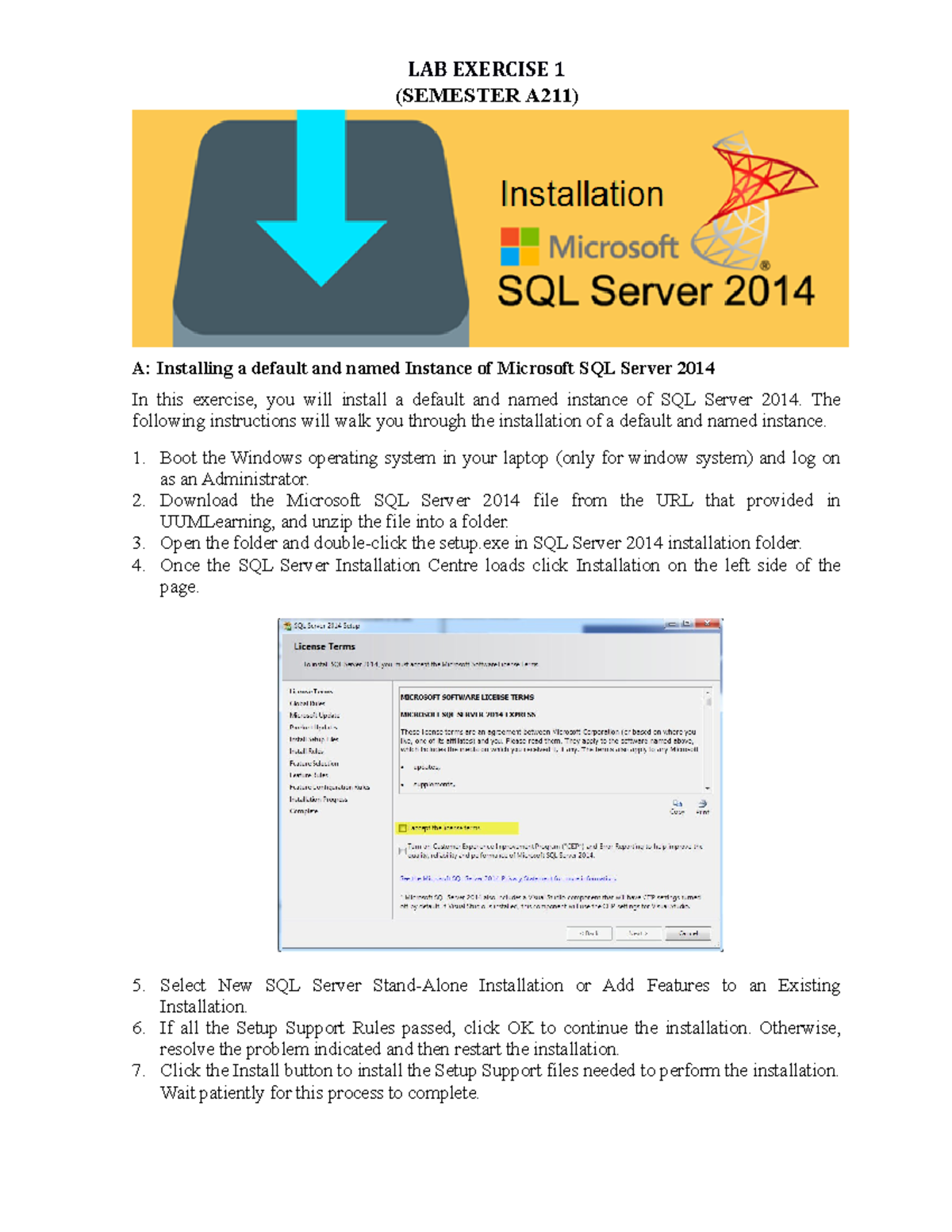 Lab exercises 1 - Database Installation - (SEMESTER A211) A: Installing ...