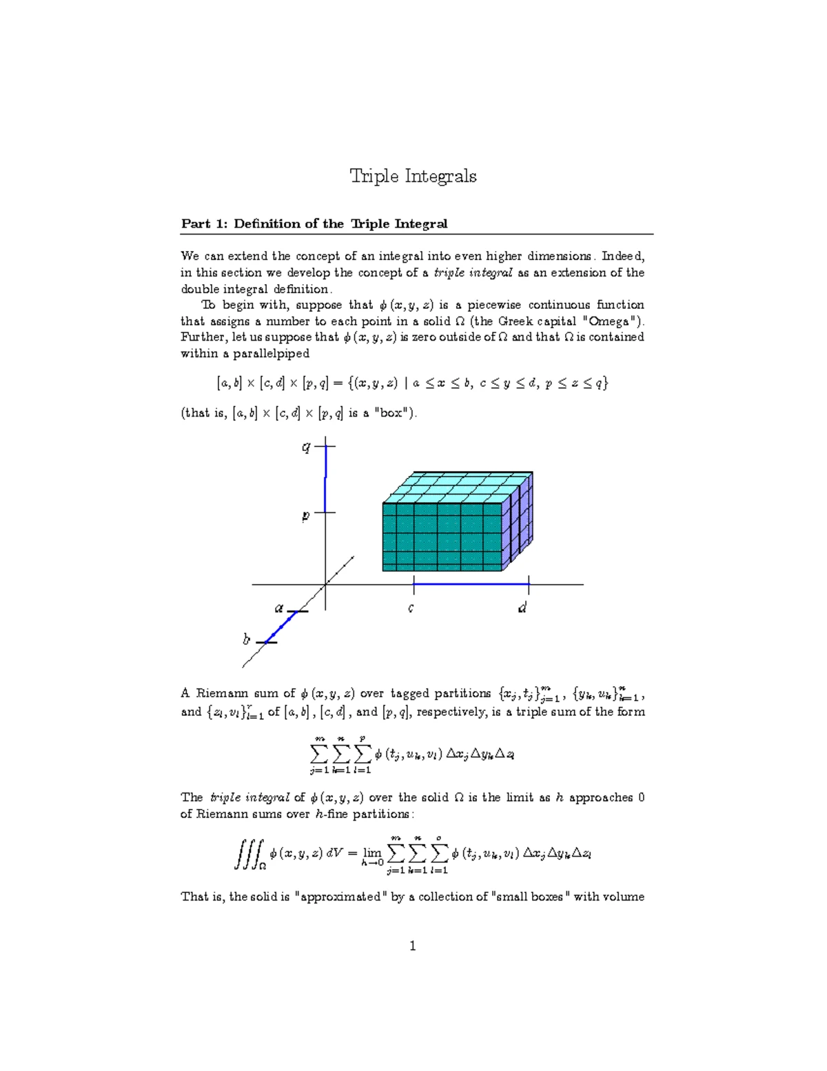 Triple Integrals engineering notes from lectures - Triple Integrals (a ...